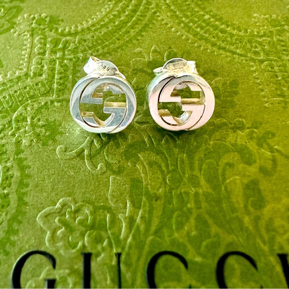 Gucci stud earrings interlocking G